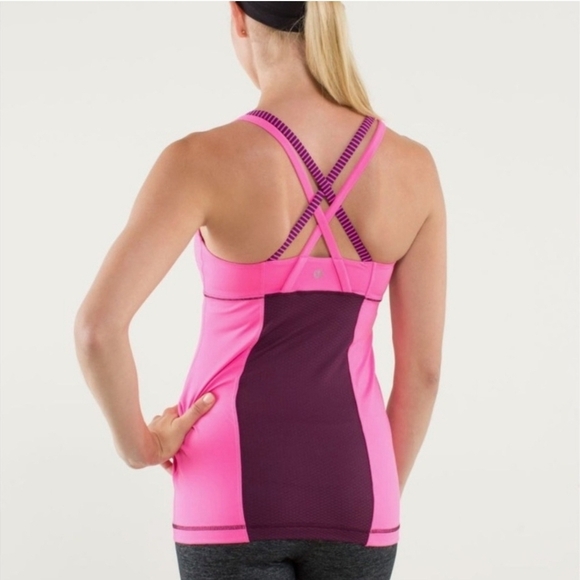 Lululemon Women's Pink Striped Tank Top Gentle Used Doesn't Have Sz Tag - Picture 2 of 9